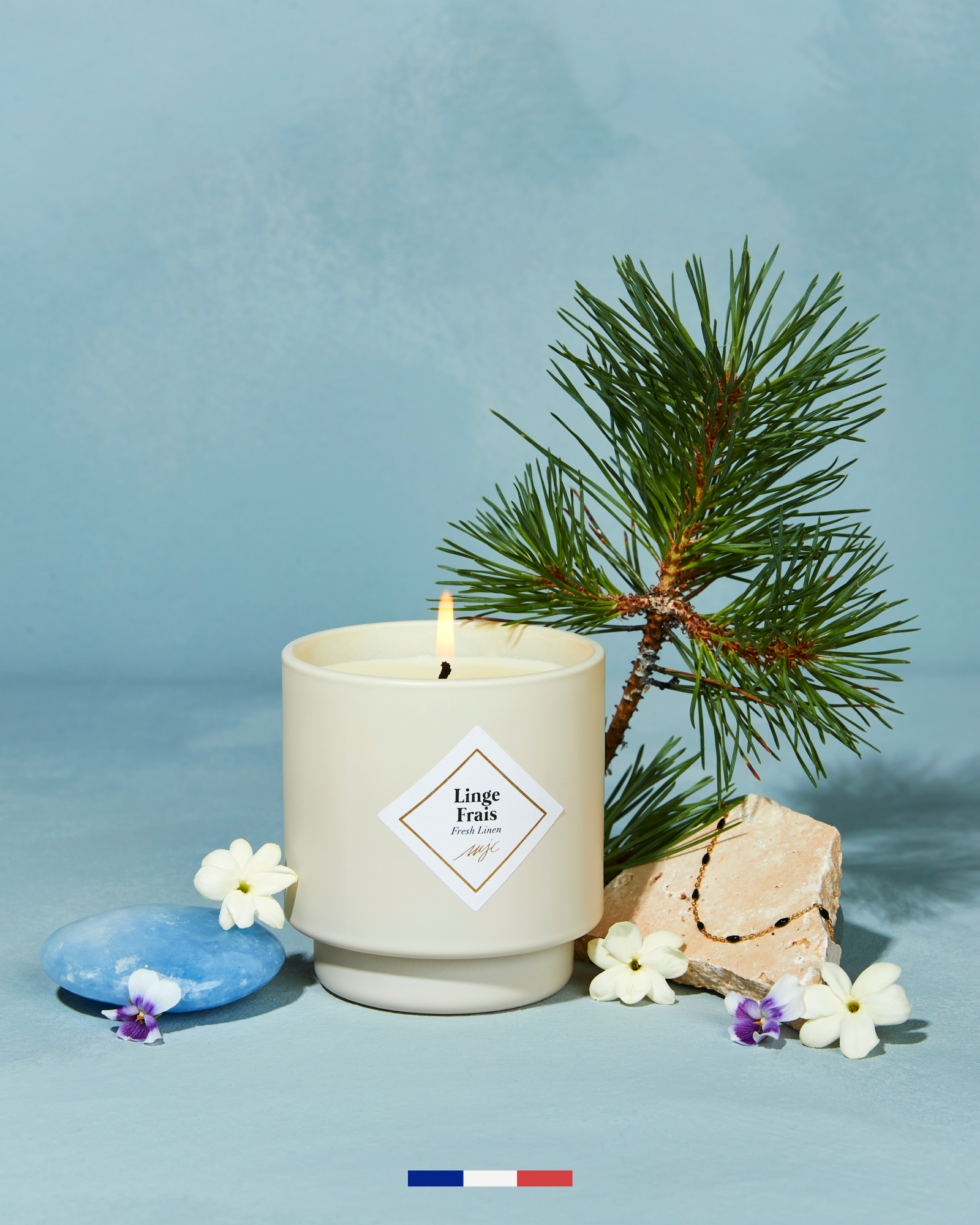 Geurkaars met sieraad Linge Frais